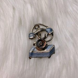 Vintage Retro Telephone Brooch